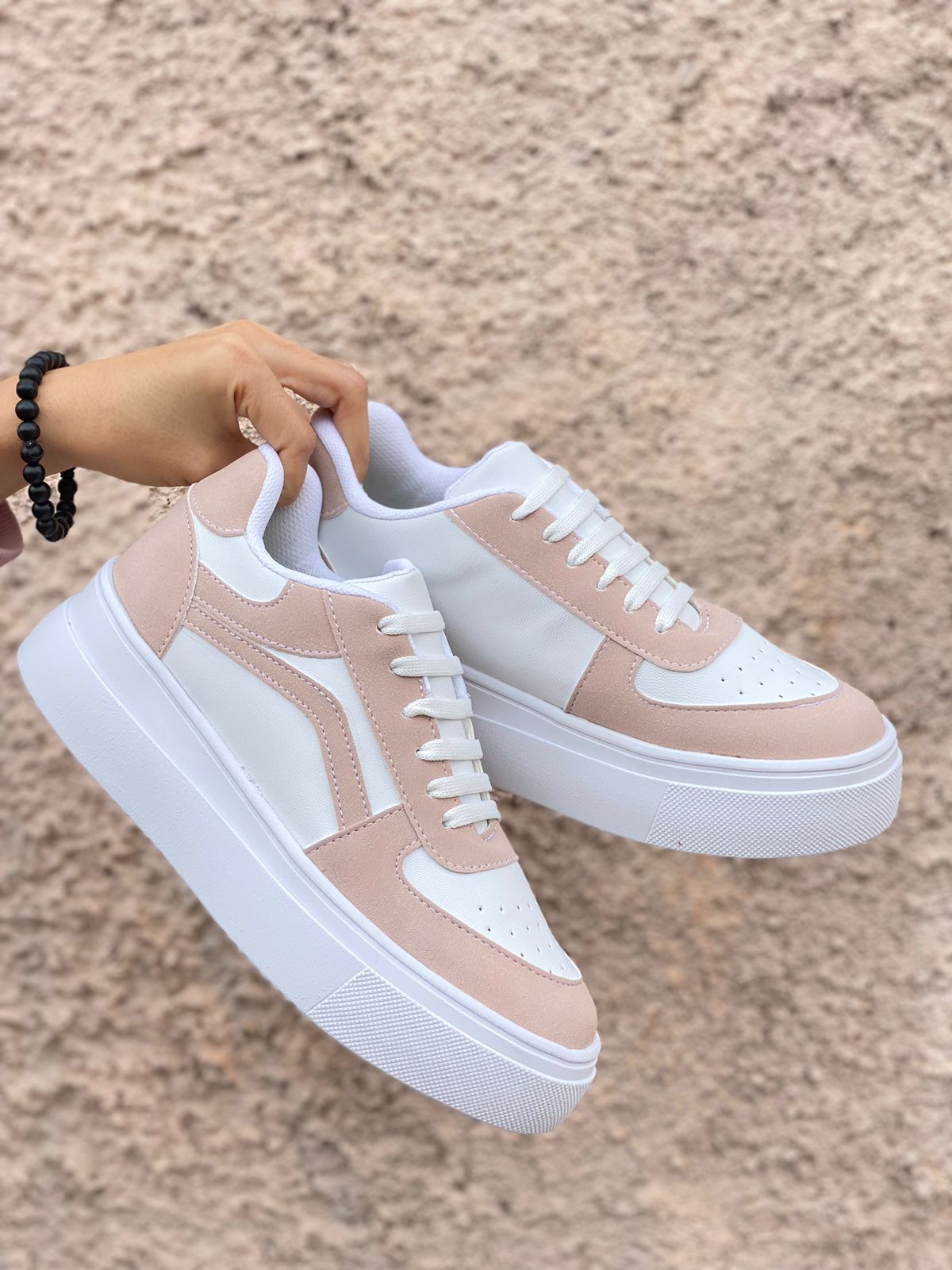 Ali Blanco Rosa Tenis casual para mujer EMME