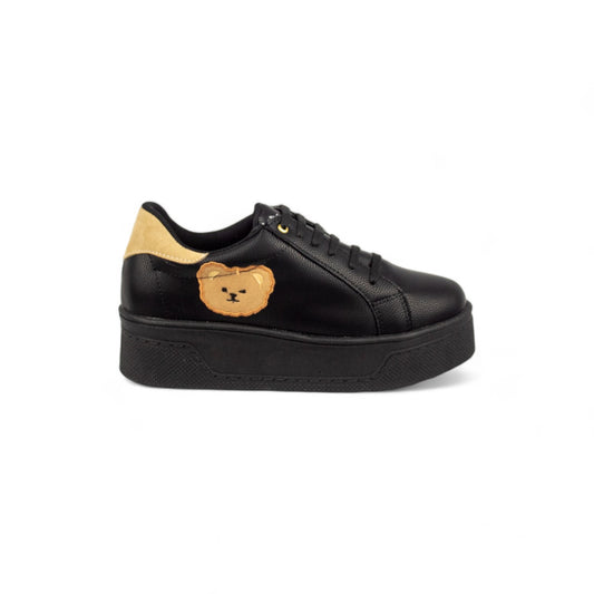 Teddy Bear Black  | Tenis con bordado de oso para mujer