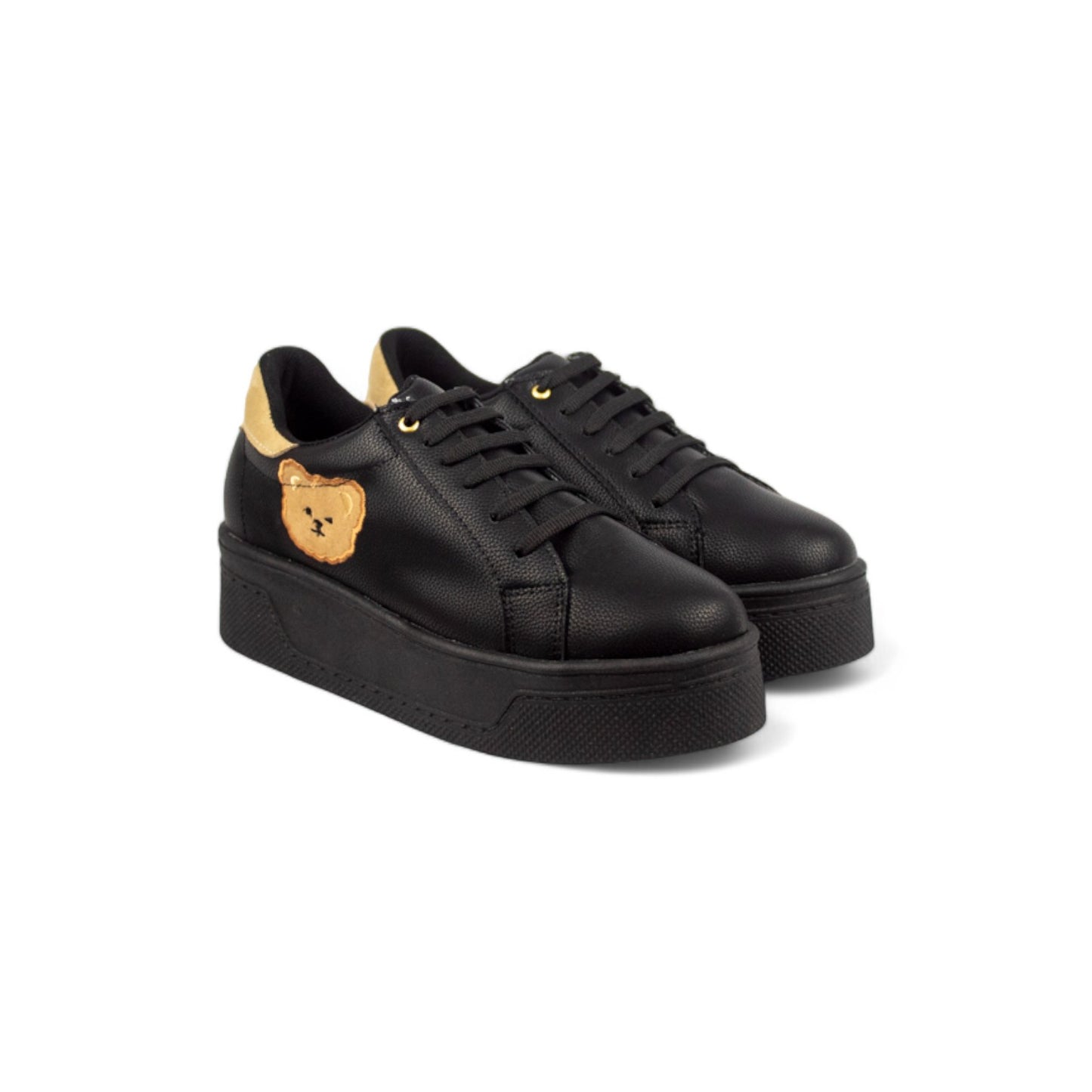 Teddy Bear Black  | Tenis con bordado de oso para mujer