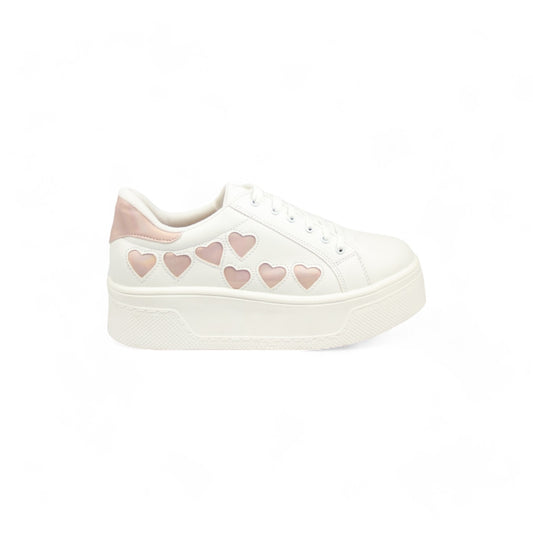 Leena Love Rosa | Tenis casual con corazones