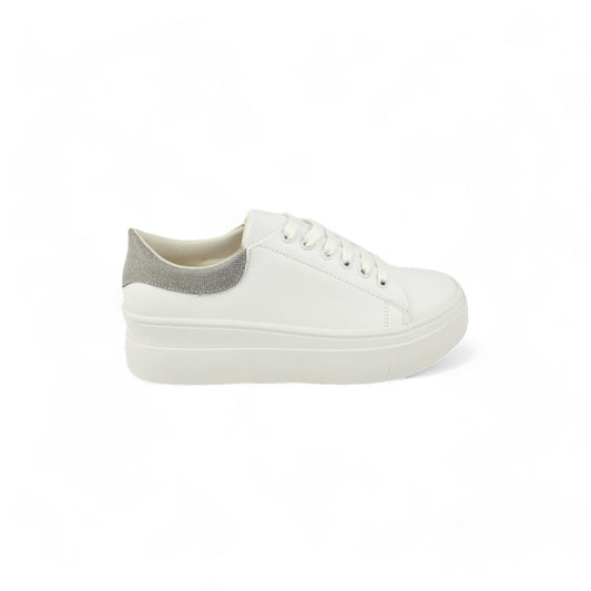 Paris Blanco / Plata  | Tenis Casual con Brillos