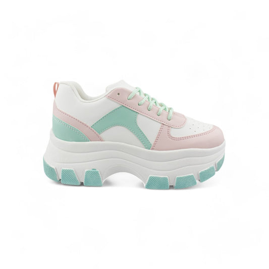 Chunky Triple M Mint/Rosa  | Tenis de plataforma mujer