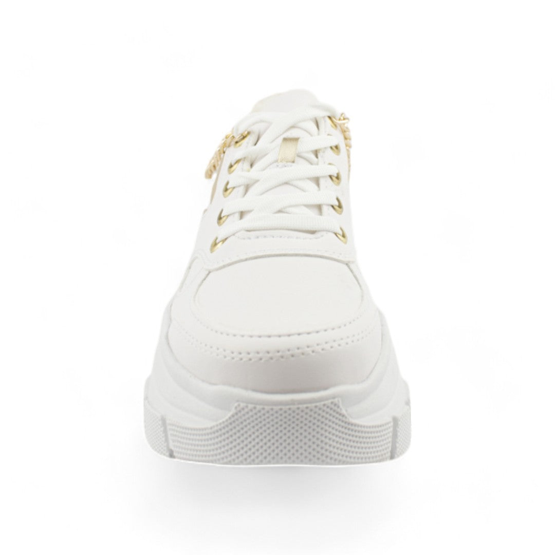 Chunky Triple M Blanco/oro  | Tenis de plataforma mujer