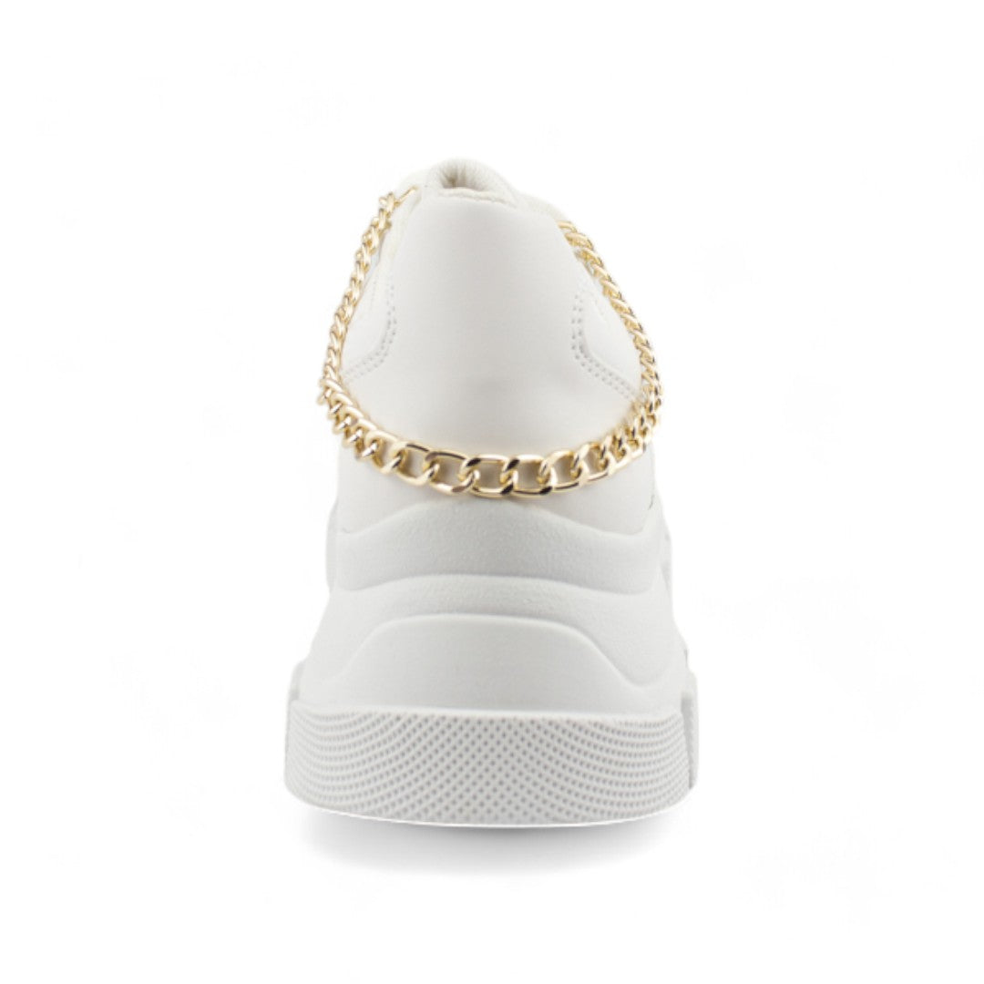 Chunky Triple M Blanco/oro  | Tenis de plataforma mujer