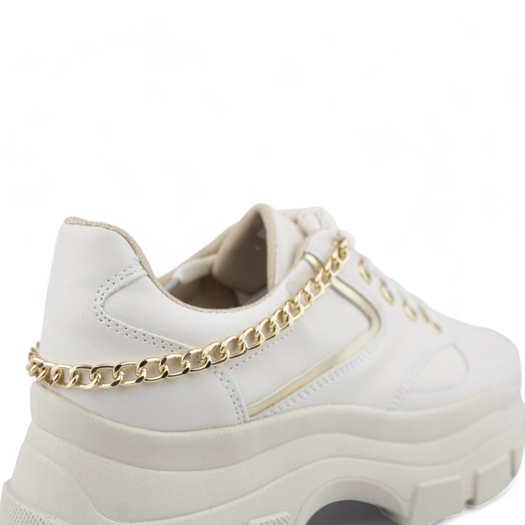 Chunky Triple M Late/Oro  | Tenis de plataforma mujer