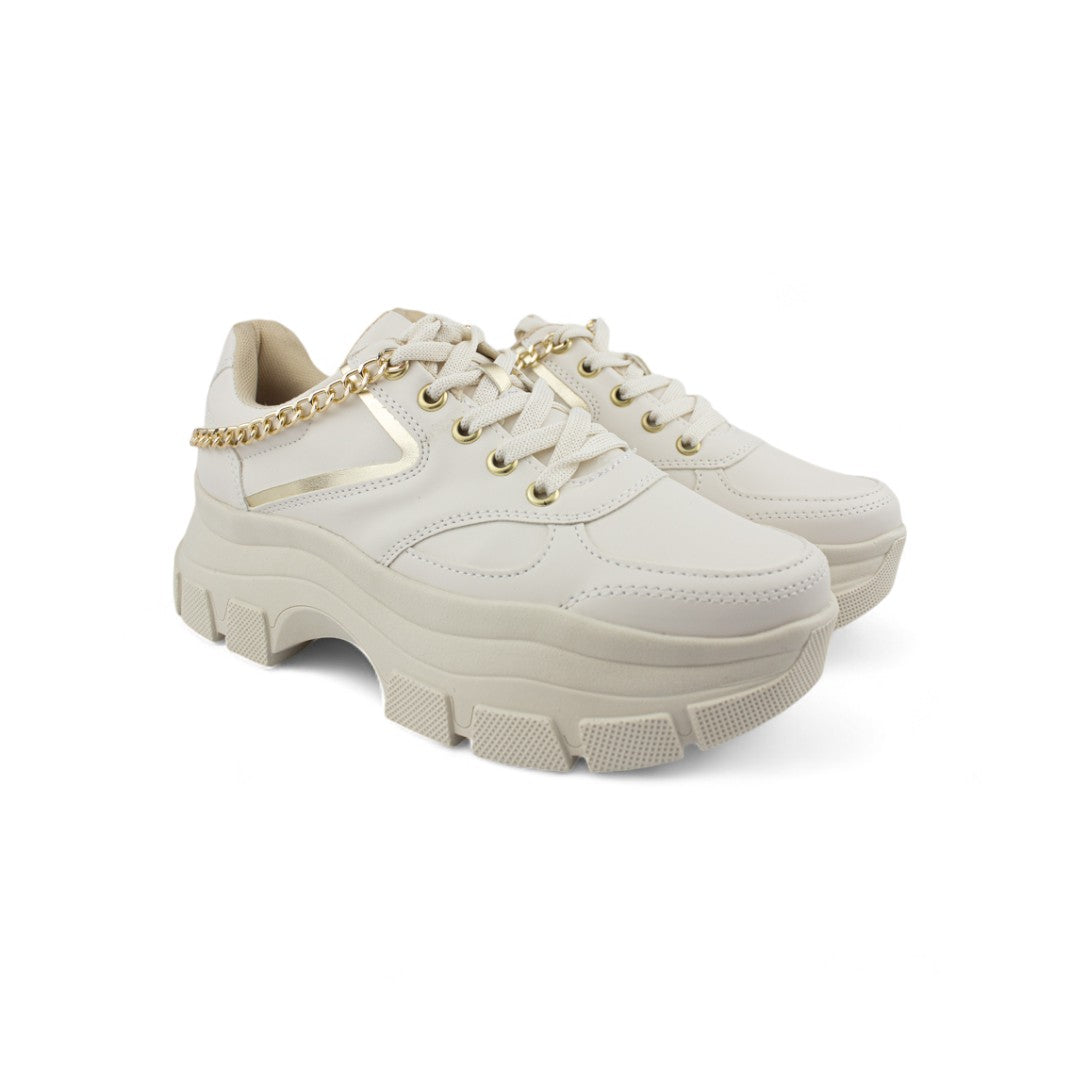 Chunky Triple M Late/Oro  | Tenis de plataforma mujer