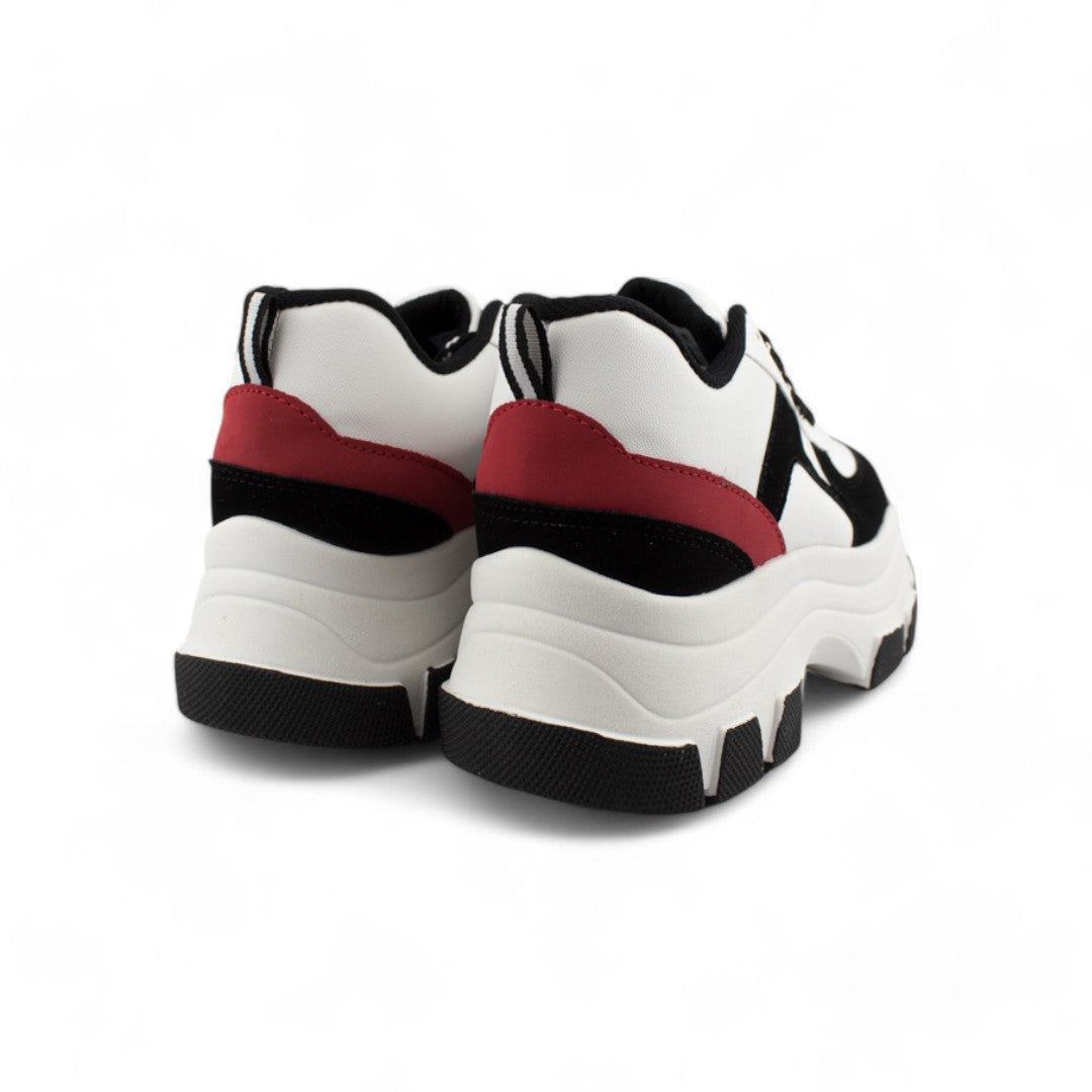 Chunky Triple M Negro/Rojo | Tenis de plataforma mujer