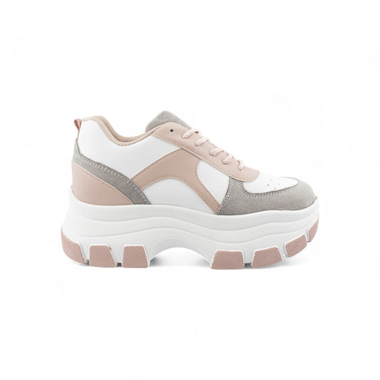 Chunky Triple M Taupe/Rosa | Tenis de plataforma mujer