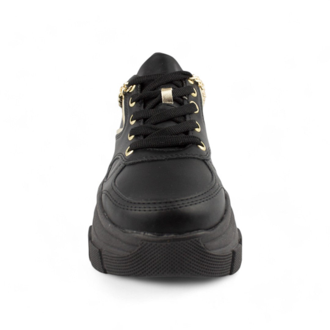 Chunky Triple M Negro/oro  | Tenis de plataforma mujer