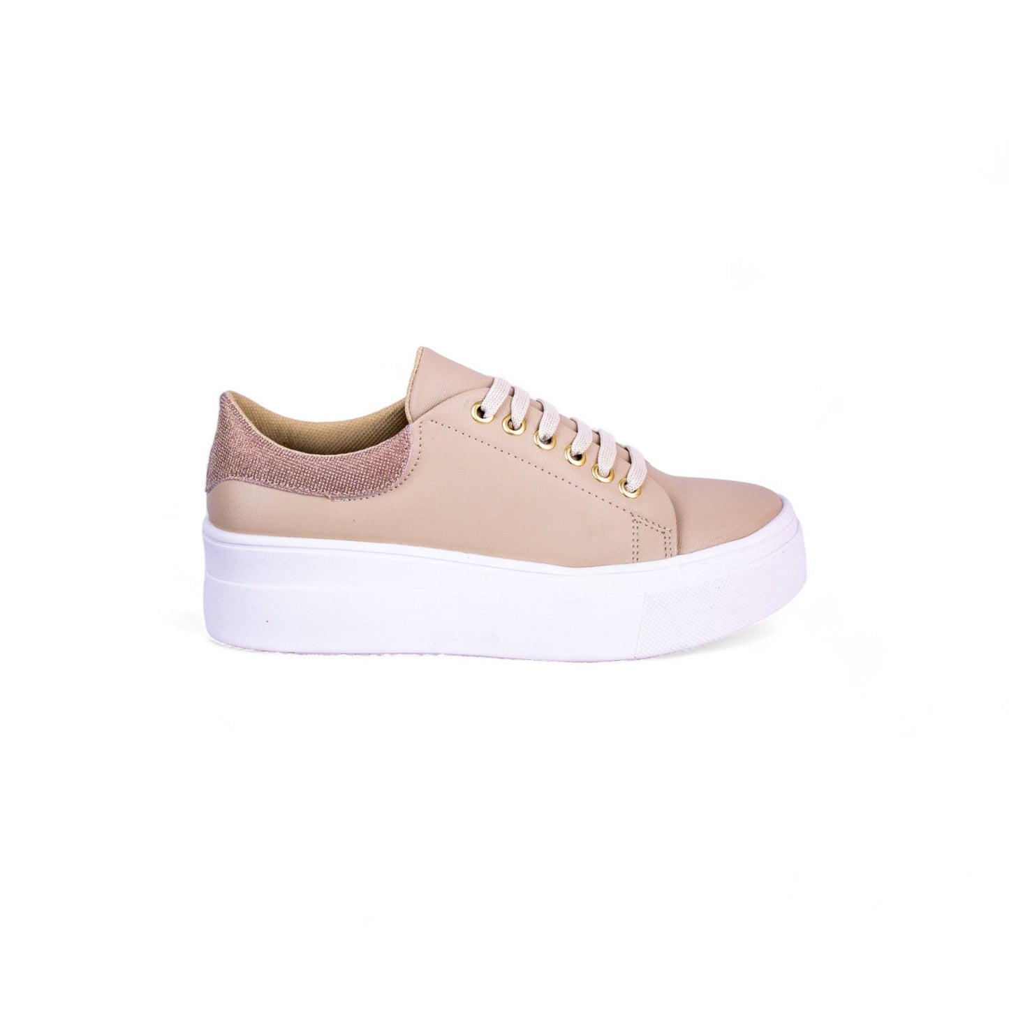 Paris Beige / Rosa  | Tenis Casual con Brillos