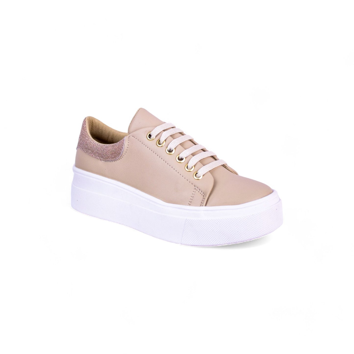 Paris Beige / Rosa  | Tenis Casual con Brillos