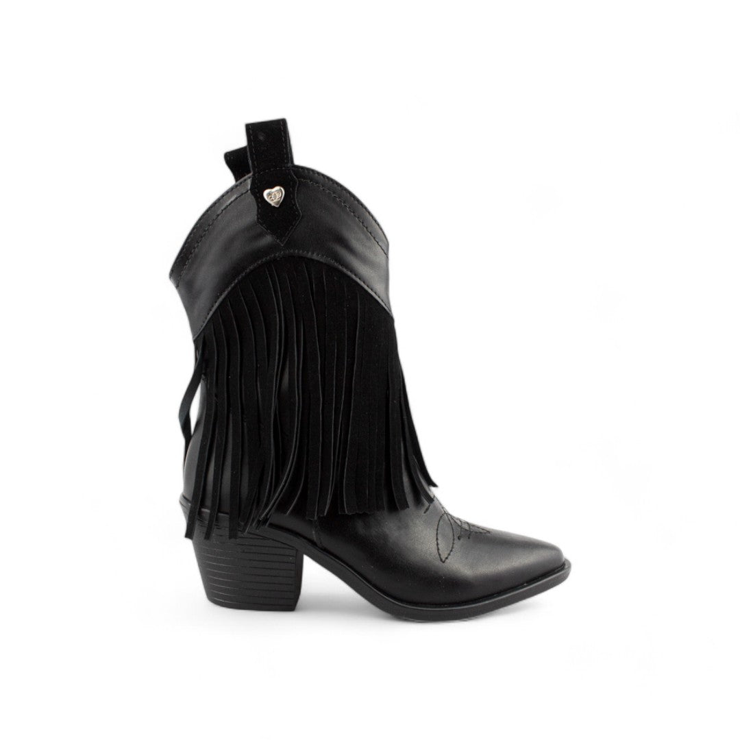 Vaquera Negro |  Botin casual mujer