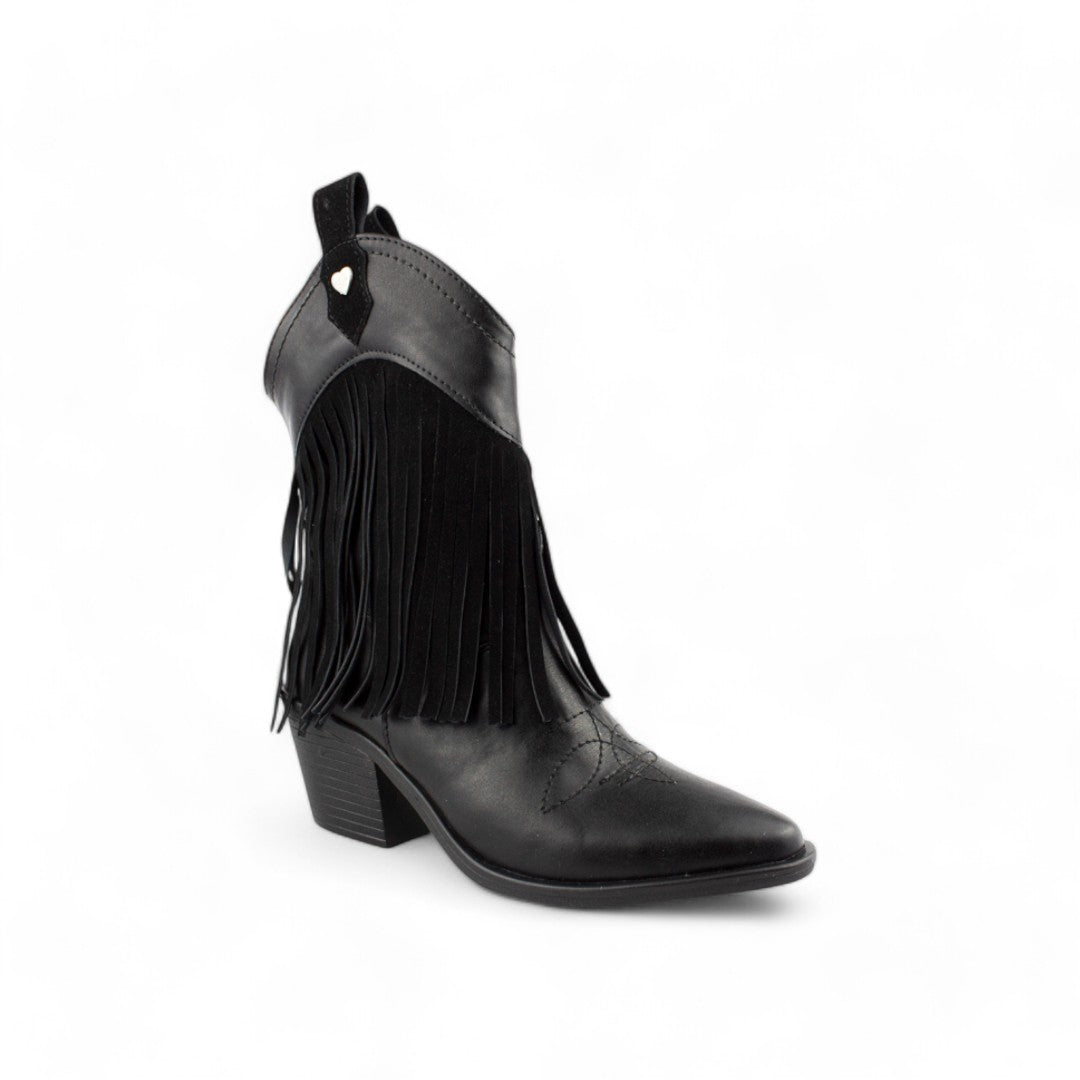 Vaquera Negro |  Botin casual mujer