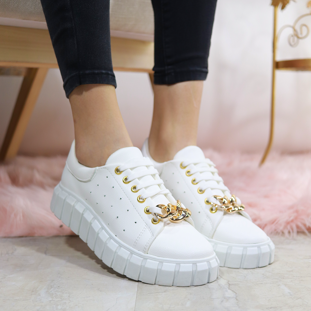 Aria Blanco| Tenis casual con cadena - EMME 