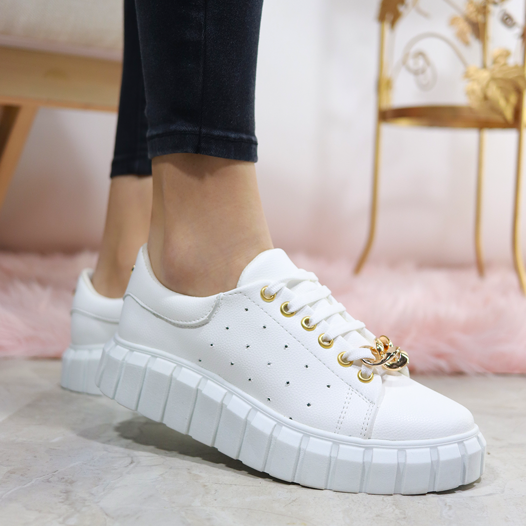 Aria Blanco| Tenis casual con cadena - EMME 