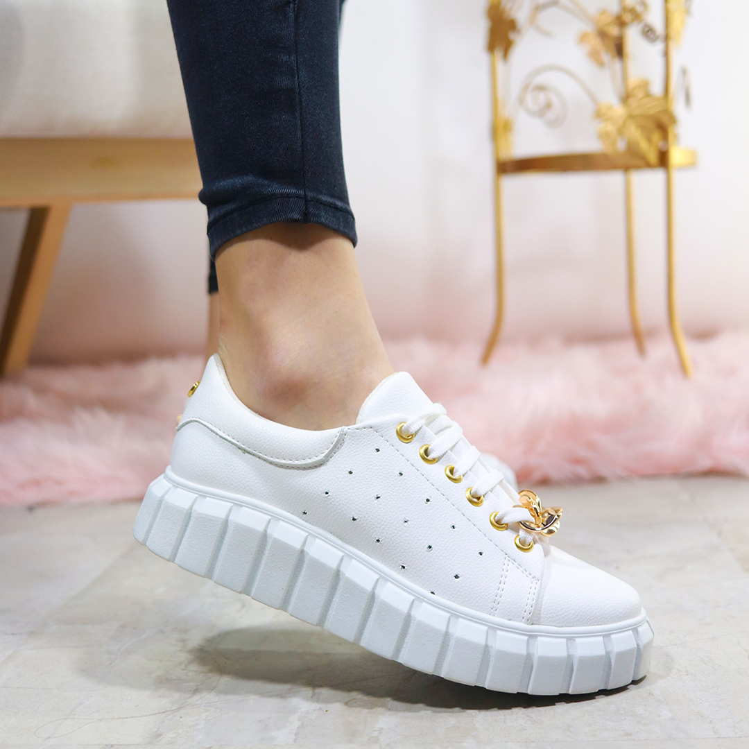 Aria Blanco| Tenis casual con cadena - EMME 