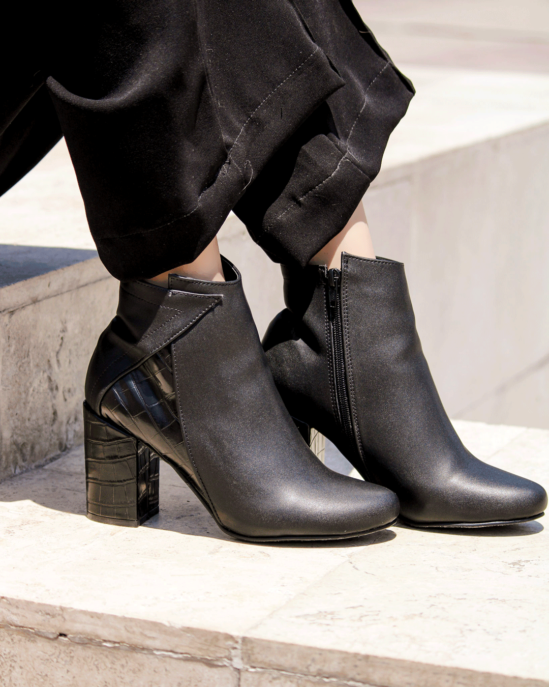 Anckle Boots Negro | Botin casual mujer