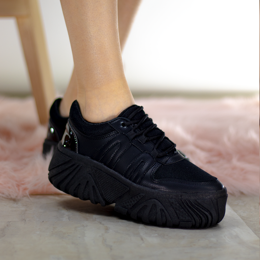 Chunky Girly Negro | Tenis de plataforma mujer - EMME 