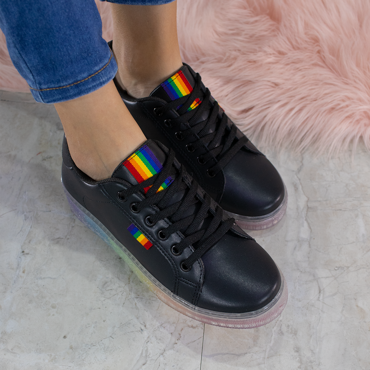 Cristal Rainbow Negro | Tenis casual negro