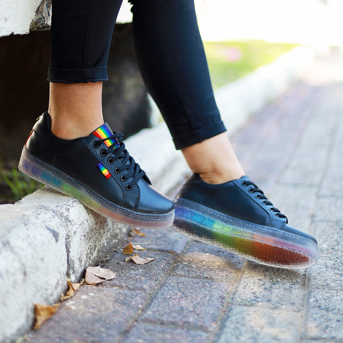 Cristal Rainbow Negro | Tenis casual negro