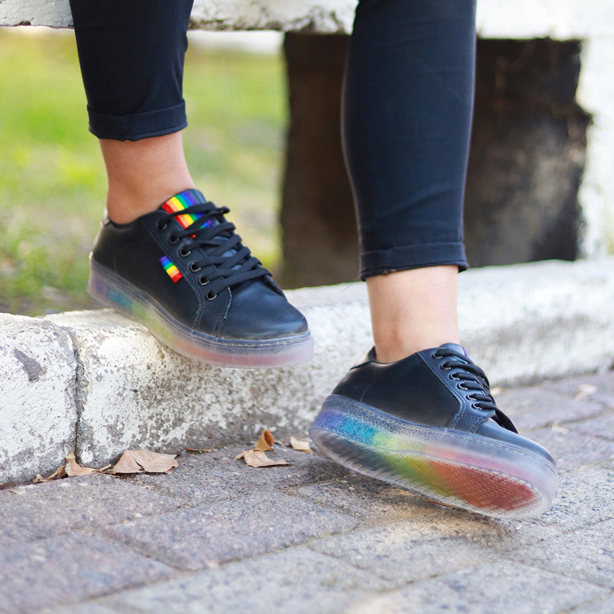 Cristal Rainbow Negro | Tenis casual negro